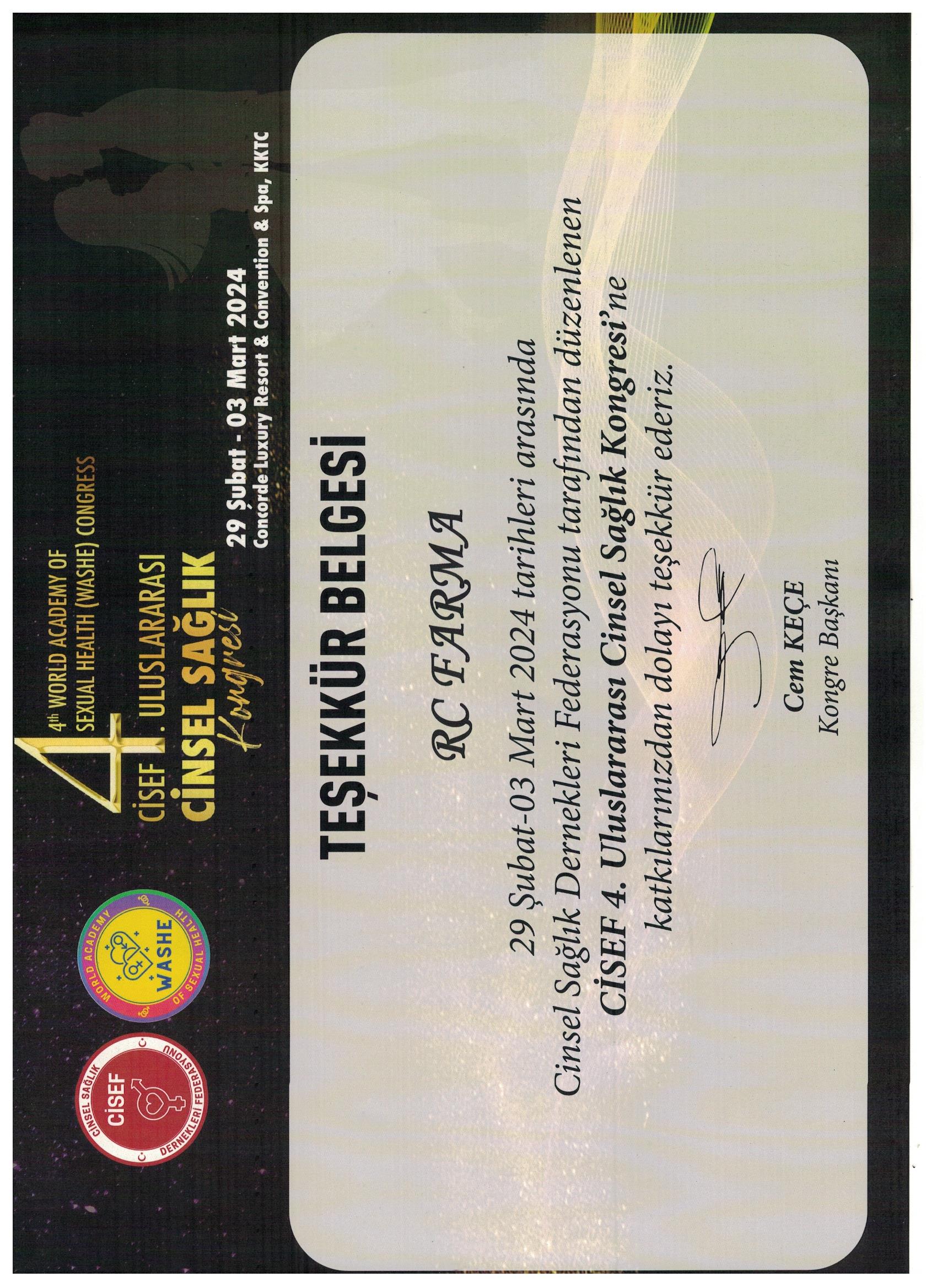CİSEF 4. ULUSLARARASI CİNSEL SAĞLIK KONGRESİ