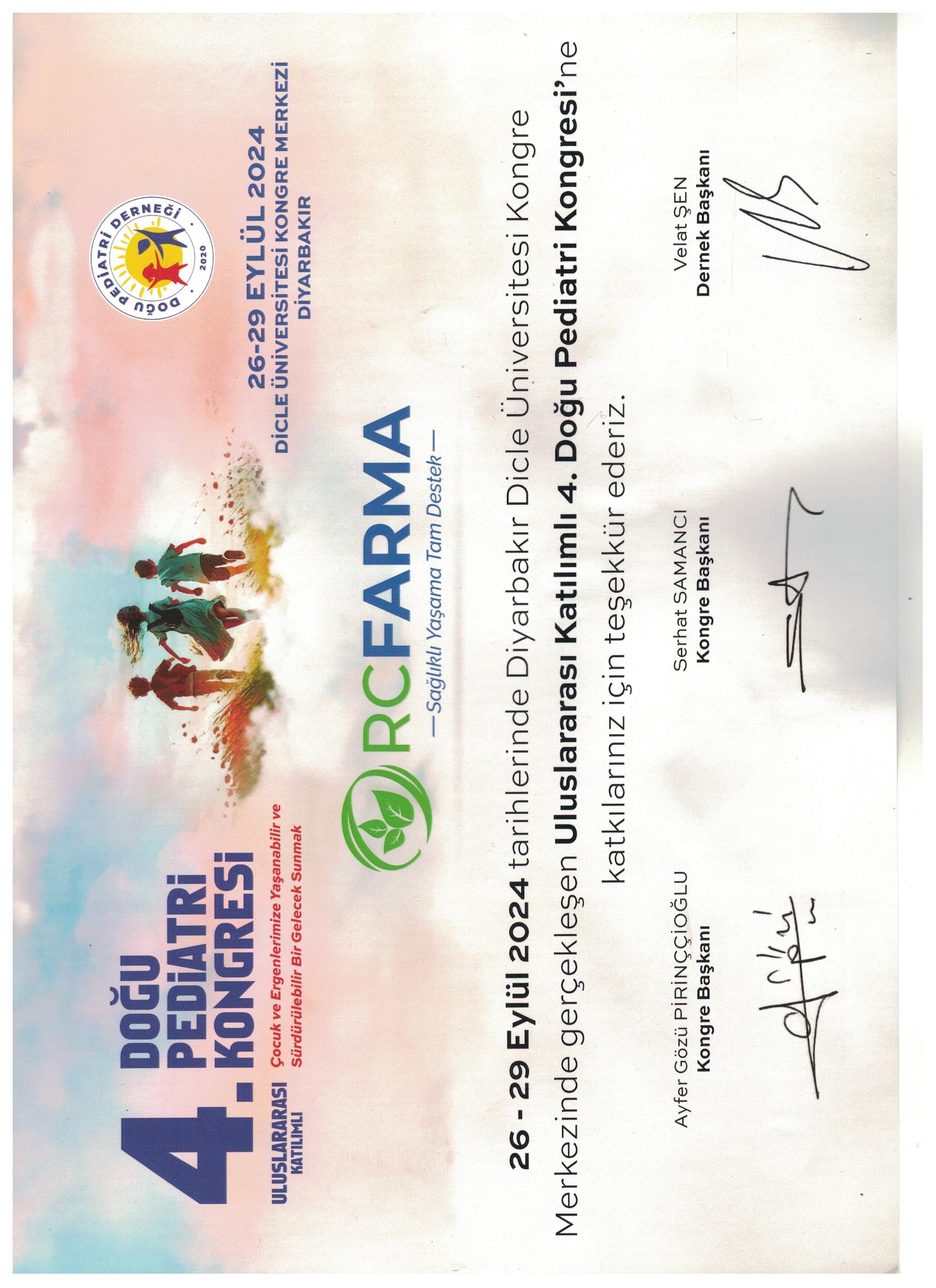 4. DOĞU PEDİATRİ KONGRESİ