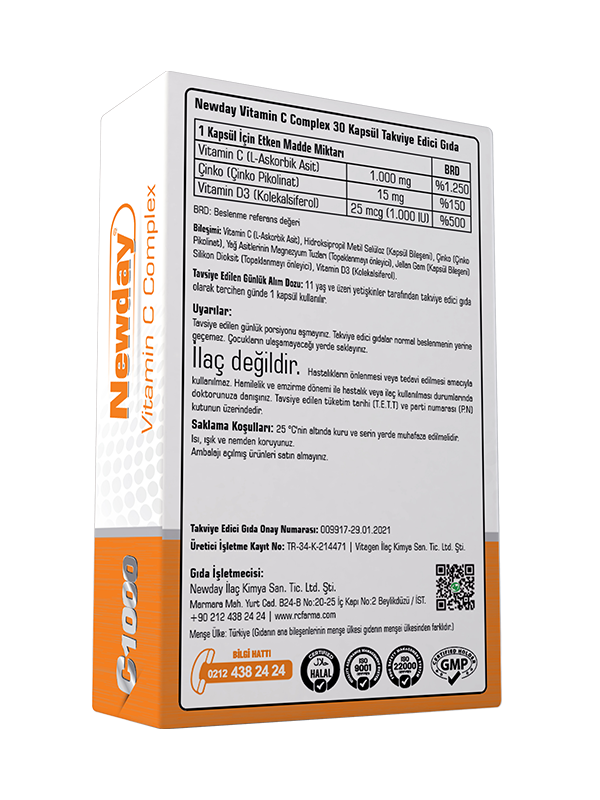 Newday Vitamin C Complex 30 DRCaps Kapsül